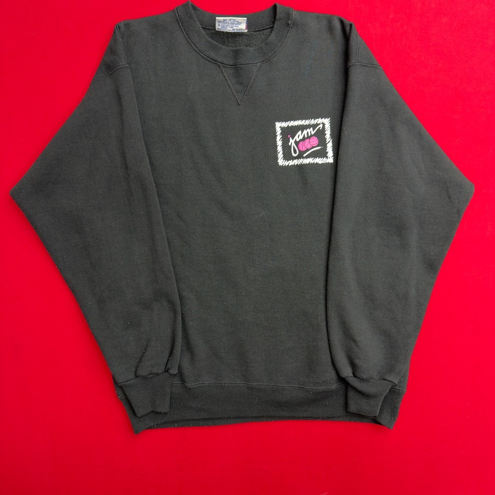 VTG Hanes Classics NBA Jam Basketball 90s Sweatshirt Mens Large Black Made USA